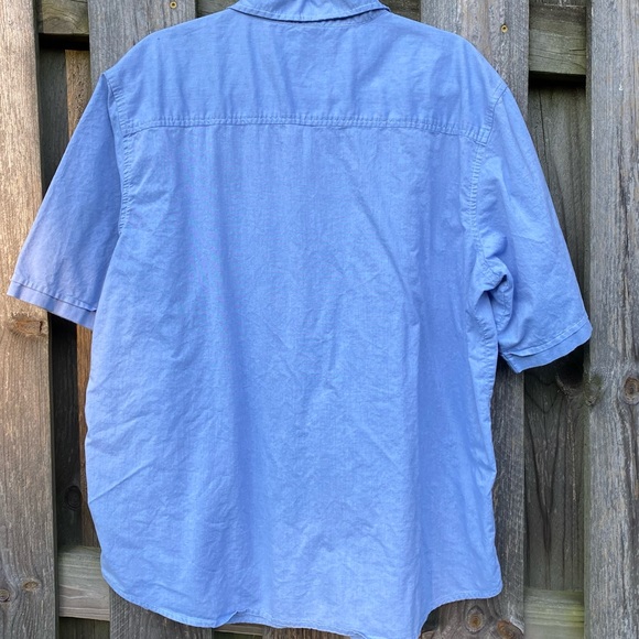 Collections Etc Ladybug Floral Embroidered 100% cotton Button down shirt blue - Picture 5 of 5